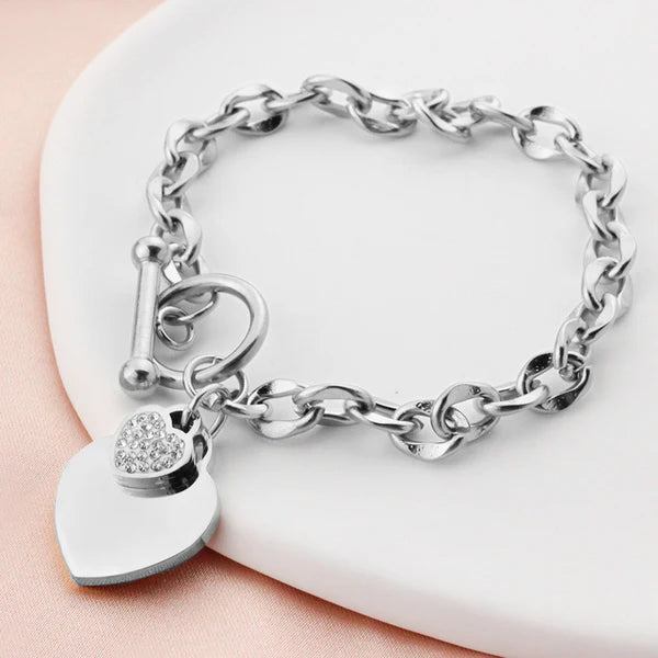 Silver Heart Charm Bracelet